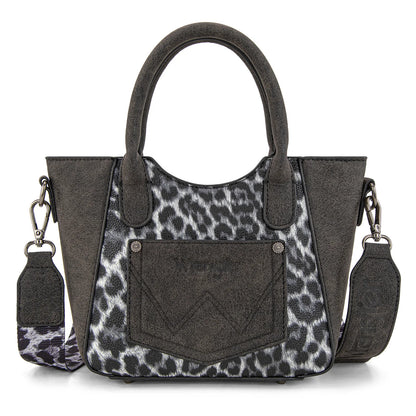 Wrangler Leopard Print Small Tote/Crossbody - Black