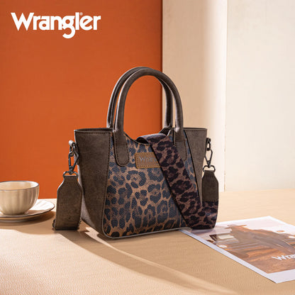 Wrangler Leopard Print Small Tote/Crossbody - Coffee