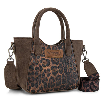 Wrangler Leopard Print Small Tote/Crossbody - Coffee