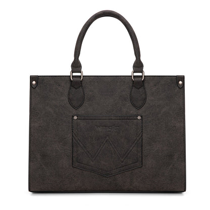 Wrangler Leopard Print Wide Tote Bag/Crossbody - Black