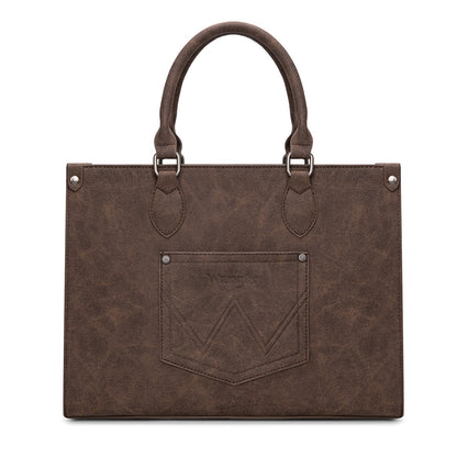 Wrangler Leopard Print Wide Tote Bag/Crossbody - Coffee