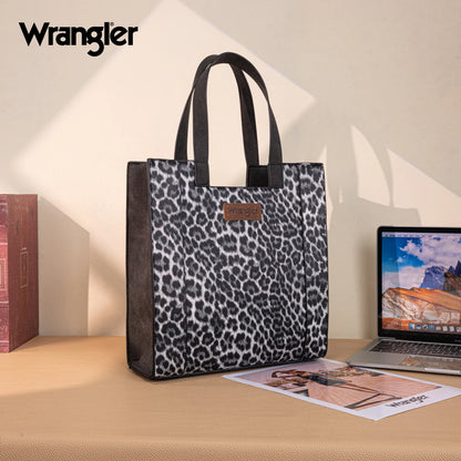 Wrangler Leopard Print Tote Bag - Black