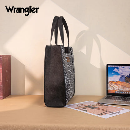 Wrangler Leopard Print Tote Bag - Black