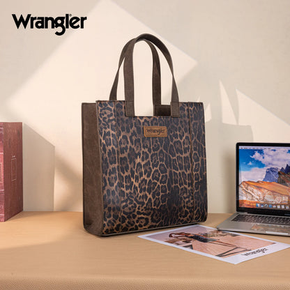 Wrangler Leopard Print Tote Bag - Coffee