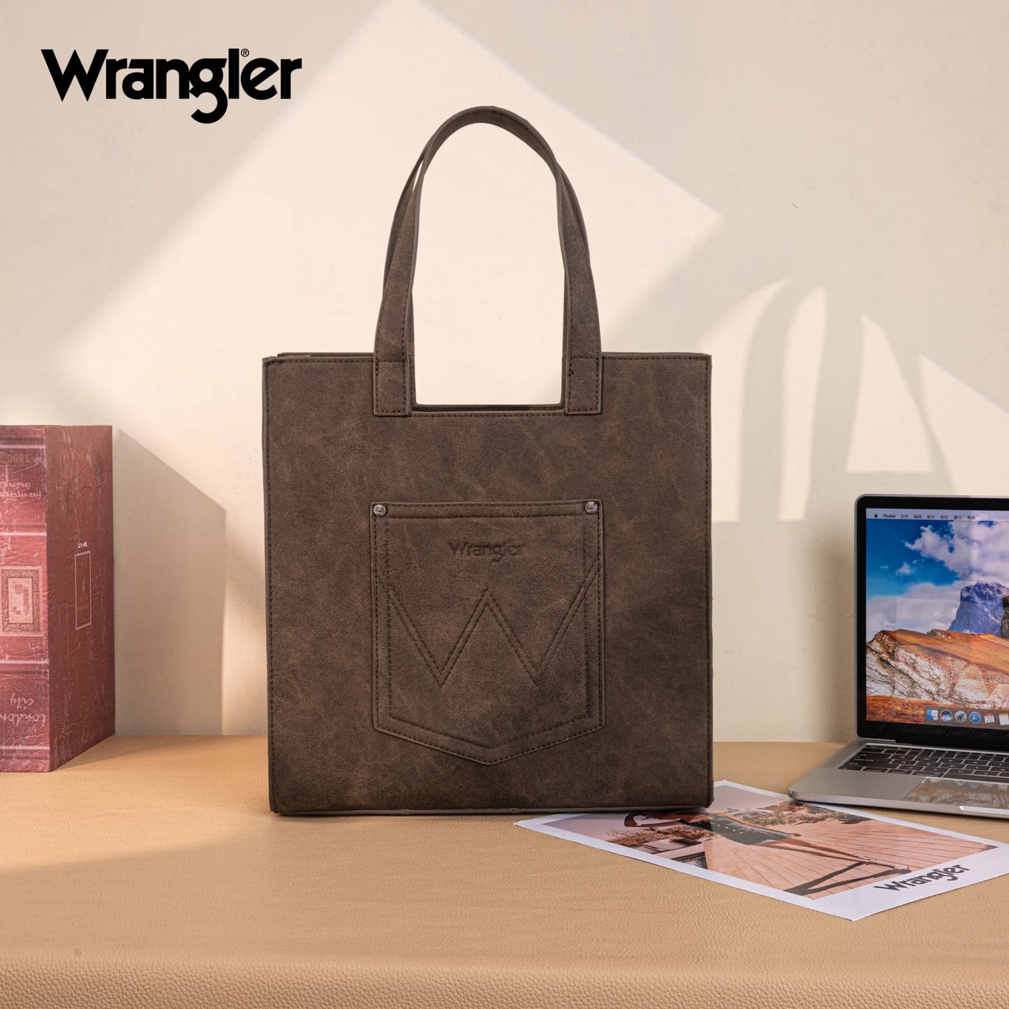 Wrangler Leopard Print Tote Bag - Coffee