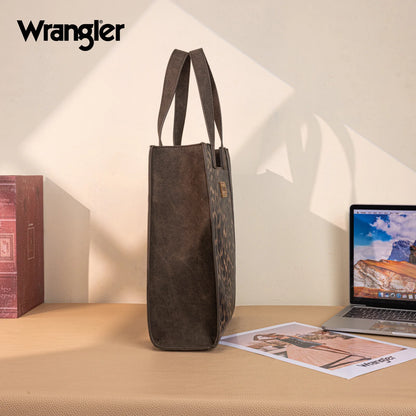 Wrangler Leopard Print Tote Bag - Coffee