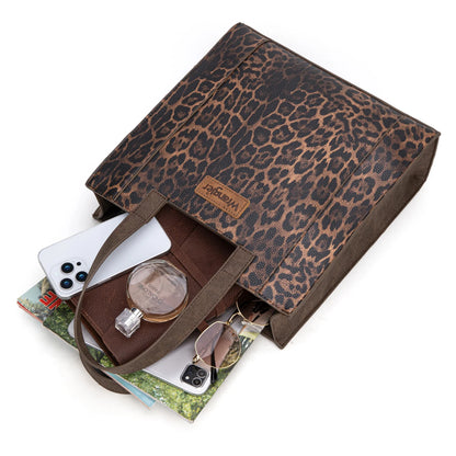 Wrangler Leopard Print Tote Bag - Coffee